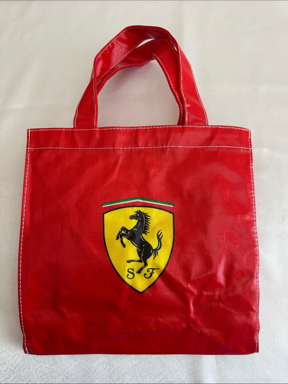 Ferrari Red Small Bag with Yellow Crest